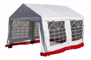 GARTHEN Kerti pavilon 3 x 4 m fehér / piros