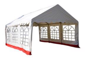 GARTHEN Kerti pavilon 4 x 6 m 400 g/m² piros-fehér