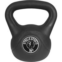 Gorilla Sports Ketlebell műanyag súlyok fekete 14 kg