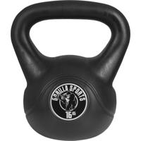 Gorilla Sports Kettlebell súlyzó műanyag fekete 16 kg