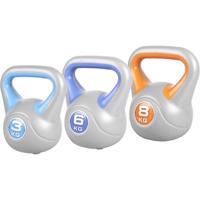 Gorilla Sports Kettlebell súlyzó szett műanyag 3/6/8 kg