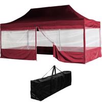 INSTENT PRO Kerti pavilon Burgundi 3 x 6 m + 4 oldalfal