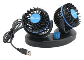 Műszerfali ventilátor MITCHELL DUO 2 x 85 mm USB 5V