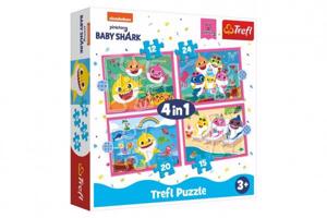 Puzzle 4 az 1 Baby Shark  28 x 28 x 6 cm