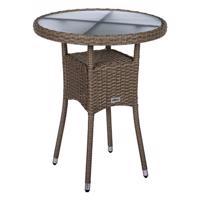 STILISTA Kerti polyrattan asztal 60 x 75 cm krémszínű