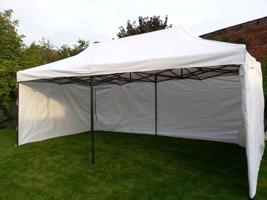 Tradgard Kerti pavilon DELUXE 3 x 6 m fehér + oldalfal