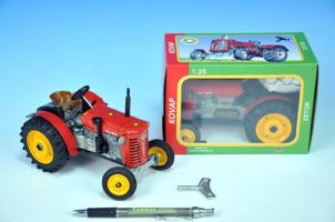 Traktor Zetor 25A piros kulcsos fém 15cm 1:25 Kovap dobozban